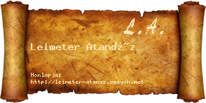 Leimeter Atanáz névjegykártya